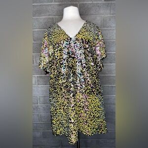 By Together Sequin Tunic Top S – Multicolor Party Blouse Sparkle Festival